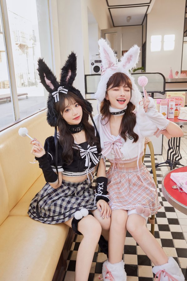 画像2: 【即日発送】ドーリーバニーアイドルセーラー【マリームーン】【ハロウィンコスプレ7点セット】【フリーサイズ/2カラー】[YMT]