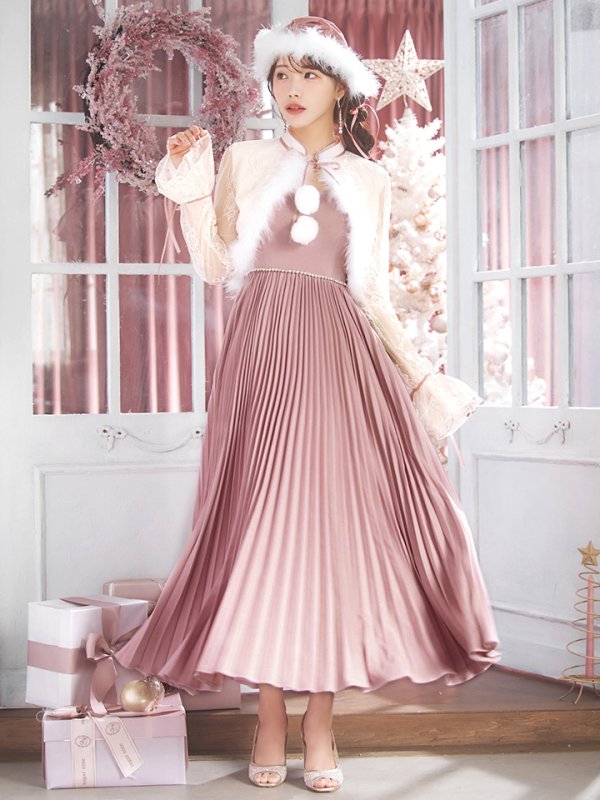 画像28: 【ノベルティ対象】【即日発送！】【サンタコス 4点セット】【S-Lサイズ/1カラー】ボレロ付きワンピースサンタ[OF01]