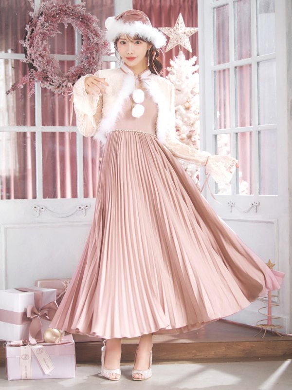 画像40: 【ノベルティ対象】【即日発送！】【サンタコス 4点セット】【S-Lサイズ/1カラー】ボレロ付きワンピースサンタ[OF01]