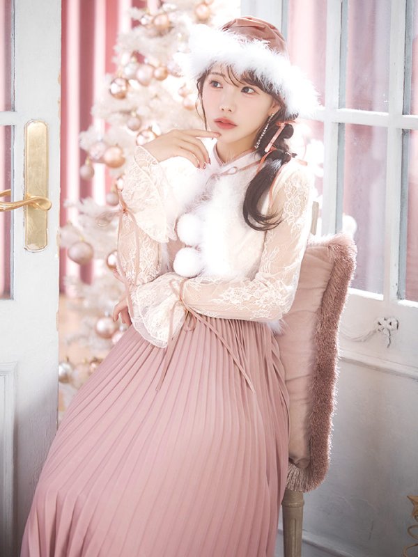 画像34: 【ノベルティ対象】【即日発送！】【サンタコス 4点セット】【S-Lサイズ/1カラー】ボレロ付きワンピースサンタ[OF01]