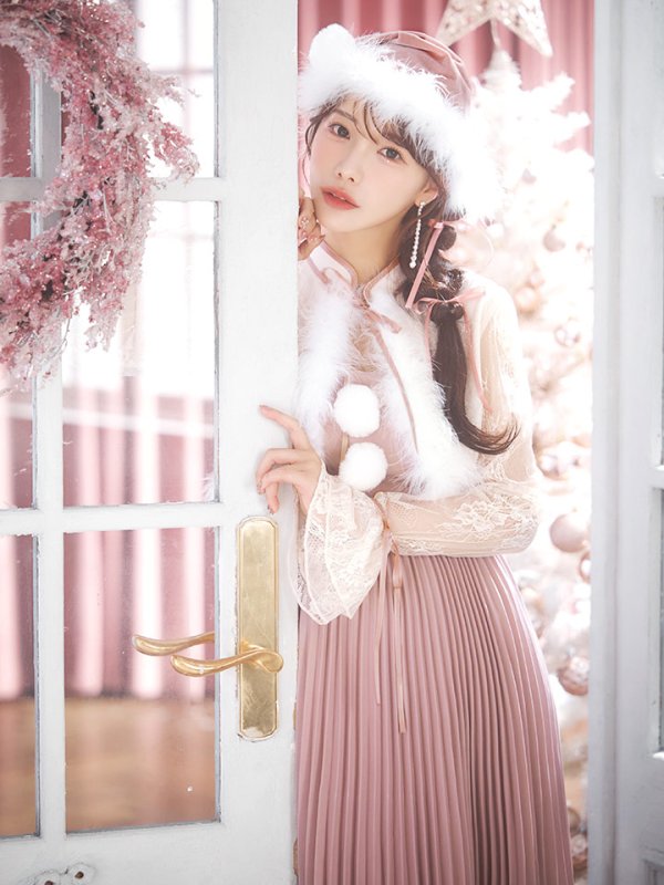 画像6: 【ノベルティ対象】【即日発送！】【サンタコス 4点セット】【S-Lサイズ/1カラー】ボレロ付きワンピースサンタ[OF01]