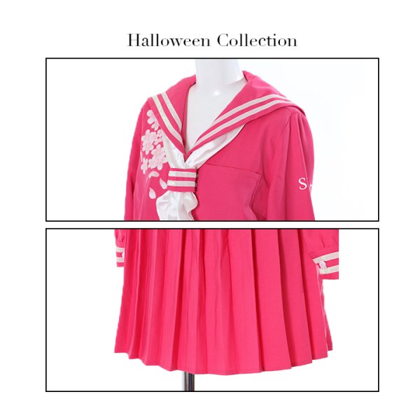 画像9: 【即日発送！】【ハロウィン】ピンクJK/女子高生/セーラー服コスプレセット【ハロウィン3点セット】【S-Lサイズ/1カラー】[HC02]