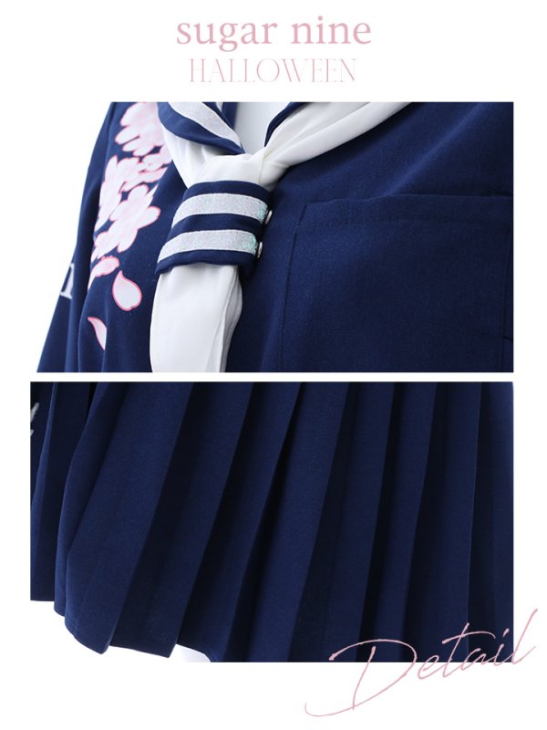 画像15: 【即日発送！】【ハロウィン】セーラー服JK/女子高生/セーラー服コスプレセット【ハロウィン3点セット】【S-Mサイズ/2カラー】[HC03]
