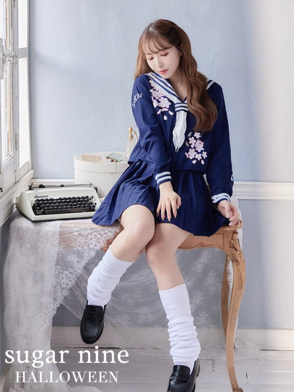 画像2: 【即日発送！】【ハロウィン】セーラー服JK/女子高生/セーラー服コスプレセット【ハロウィン3点セット】【S-Mサイズ/2カラー】[HC02]