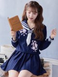 【即日発送！】【ハロウィン】セーラー服JK/女子高生/セーラー服コスプレセット【ハロウィン3点セット】【S-Mサイズ/2カラー】[HC02]