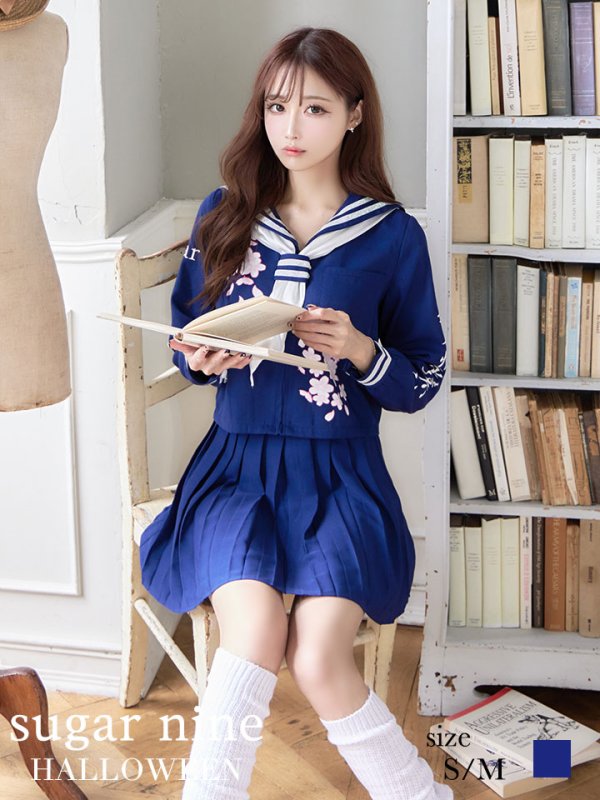 画像1: 【即日発送！】【ハロウィン】セーラー服JK/女子高生/セーラー服コスプレセット【ハロウィン3点セット】【S-Lサイズ/1カラー】[HC02]