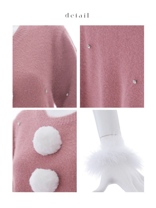 画像23: 【サンタセール！】【サンタコス 5点セット】【S-Lサイズ/2カラー】ビジューニットワンピースサンタコスプレ[YMT]