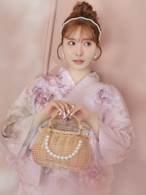 画像6: 【即日発送】くすみピンクアンティークフラワー浴衣  【浴衣３点セット 浴衣/帯/下駄】[YMT]