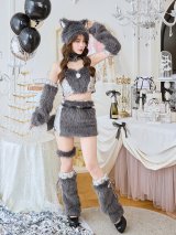 【ノベルティ対象】【即日発送】ファーエッジクロスウルフ【マリームーン】【ハロウィンコスプレ10点セット】【フリーサイズ/2カラー】[OF04]
