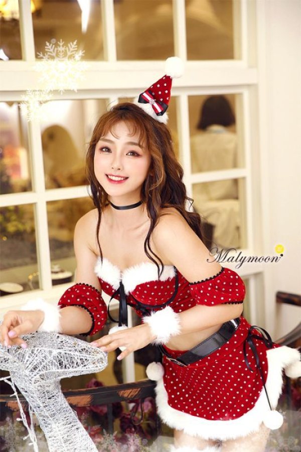画像15: 【即日発送】【クリスマスコスプレ9点セット】【Malymoon/マリームーン】ラメドットサンタクロースコスチューム【フリーサイズ/2カラー】[YMT]