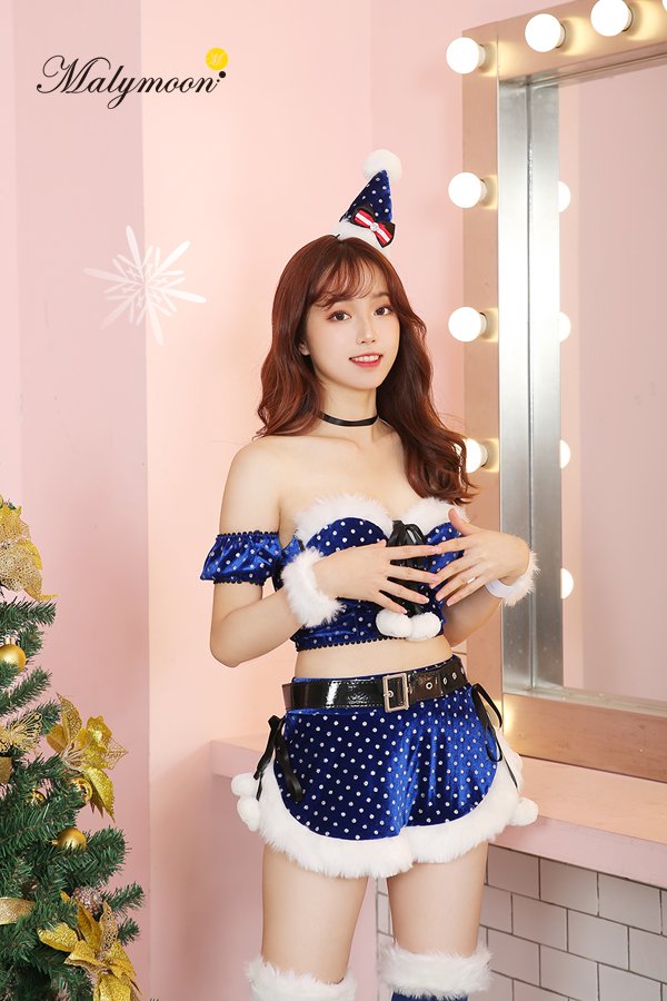 画像12: 【即日発送】【クリスマスコスプレ9点セット】【Malymoon/マリームーン】ラメドットサンタクロースコスチューム【フリーサイズ/2カラー】[YMT]