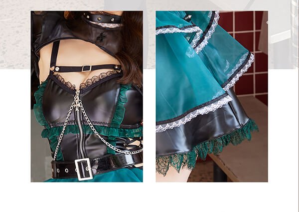 画像5: 【即日発送】ホーンテッドブラックレザーナース【マリームーン】【ハロウィンコスプレ6点セット】【フリーサイズ/2カラー】[OF04]