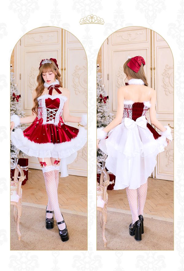 画像8: 【クリスマスコスプレ13点セット】【Malymoon/マリームーン】プリンセスチュールファーサンタコスプレ【2サイズ/1カラー】【予約/12月上旬発送予定】[HC03]