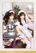 【ノベルティ対象】【即日発送】千鳥柄クラシカルレディメイド【マリームーン】【ハロウィンコスプレ8点セット】【フリーサイズ/2カラー】[YMT]