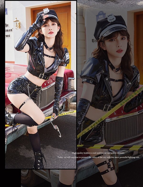 画像5: 【即日発送】パンキッシュレザーポリス【マリームーン】【ハロウィンコスプレ8点セット】【フリーサイズ/1カラー】[HC03]