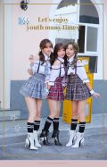 【即日発送】オフショル女子高生/ミニスカJK《ハロウィンコスプレ8点セット》【Malymoon/マリームーン】[YMT]