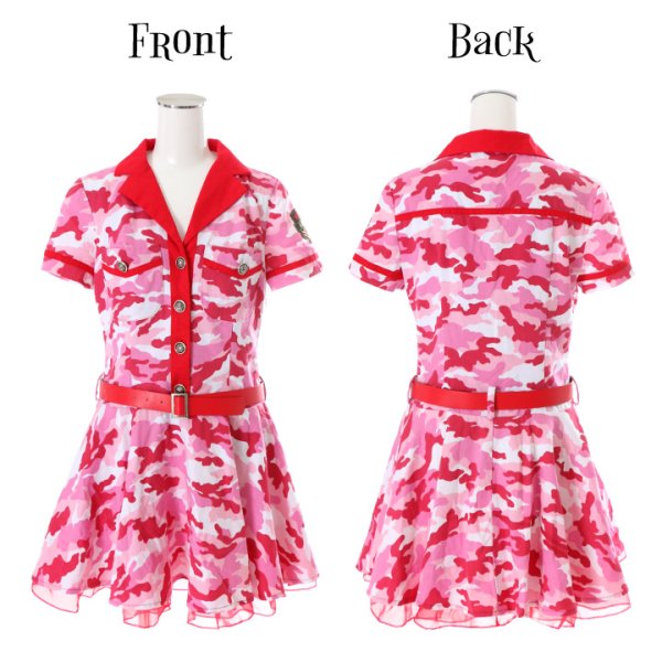 画像11: 【値下げ！】SALE！【ハロウィンコスプレ3点セット】ピンクアーミーワンピース【S-XLサイズ/1カラー】（STEE06 W）[HC02]