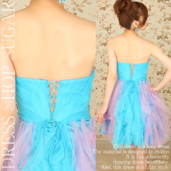 画像6: 値下げ！【高級ドレスSALE】ボリューミーなフリルミックスレースが愛らしい♪ベアミニキャバドレス