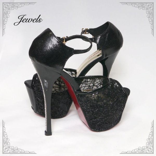 画像4: 【2color/4size】レースが素肌をチラ見せしてsexy&cute☆足首のチャームが煌めく♪ストラップサンダル[OF02]