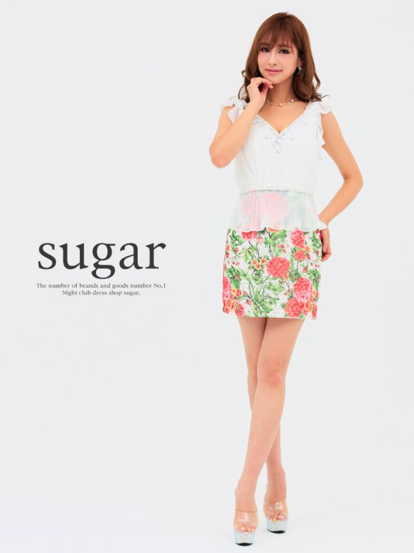 画像4: 値下げ！【SALE】高品質☆高級ライン☆エレガントなフラワープリントが華やかなミニワンピースキャバドレス/ミニドレス[HC02]【B】