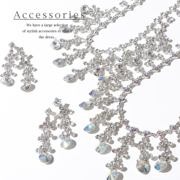 画像6: 【アクセサリー：ネックレス】【ネックレス・ピアスセット】2color / ビジューネックレスピアスセット[OF02-U]