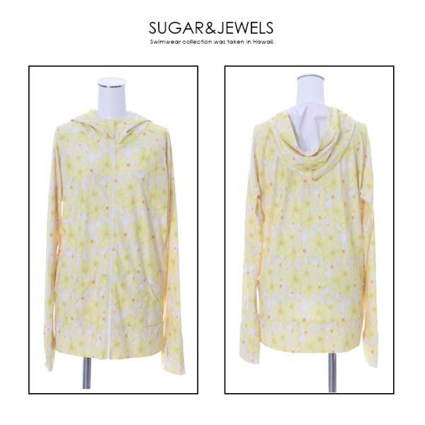 画像6: 値下げ！【ラッシュガード】UVカットパーカー/ジャージ/スウェット/部屋着/パジャマ/杉原杏璃×sugarコラボプルメリアパーカー/ジャージ/スウェット/部屋着/パジャマ/[YMT]