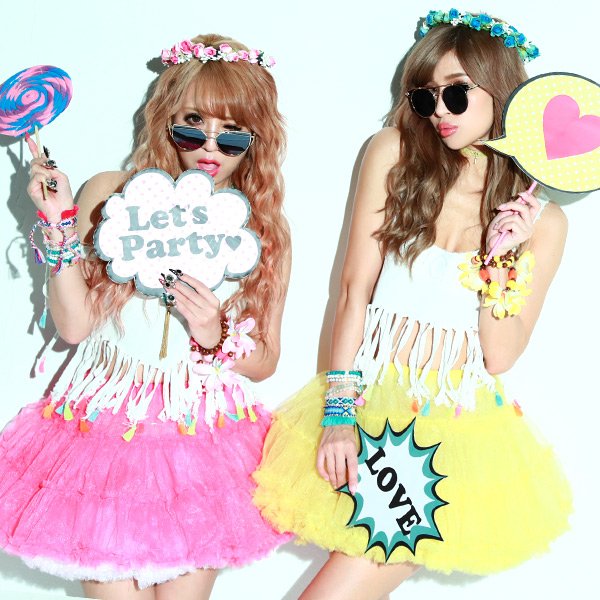 画像5: 【SALE!!】【ハロウィンコスプレ】アレンジ着こなしもOK！カラフルフリンジタンクトップ（6256SB）[HC02]