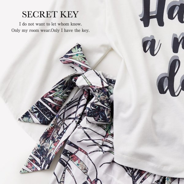 画像3: SALE！【ルームウェア：セットアップ】ボタニカルセットアップ　”ファッション雑誌SHeコラボ” [HC02]