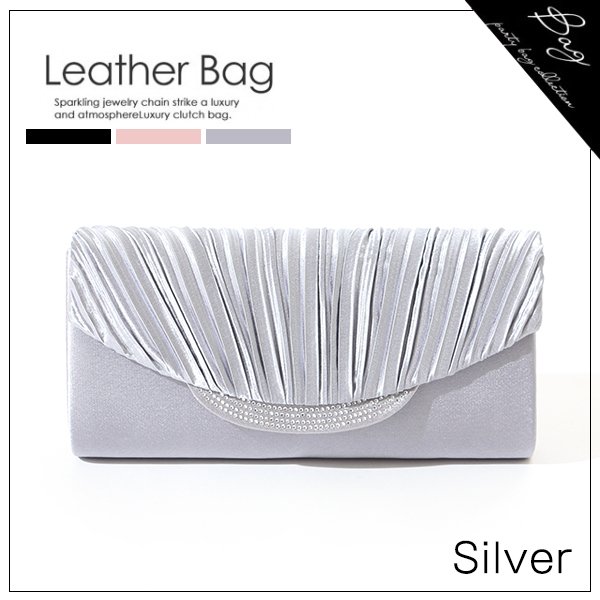 画像4: 【3カラー】さりげないビジューがきらめく！どんなドレスにも合う2wayパーティクラッチバッグ[OF04]