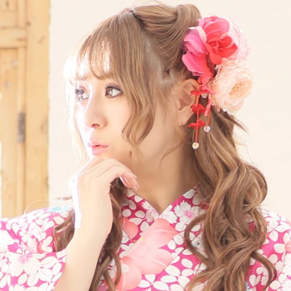 画像9: 【即日発送】【浴衣セール】【浴衣】小花桜模様浴衣セット【浴衣３点セット浴衣/帯/下駄】[HC02]