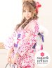 画像2: 【浴衣SALE】SALE!【浴衣】小花桜模様浴衣セット（Yheko030WH/Yhimo201/19obi-7/CG-17-P）[OF01] (2)