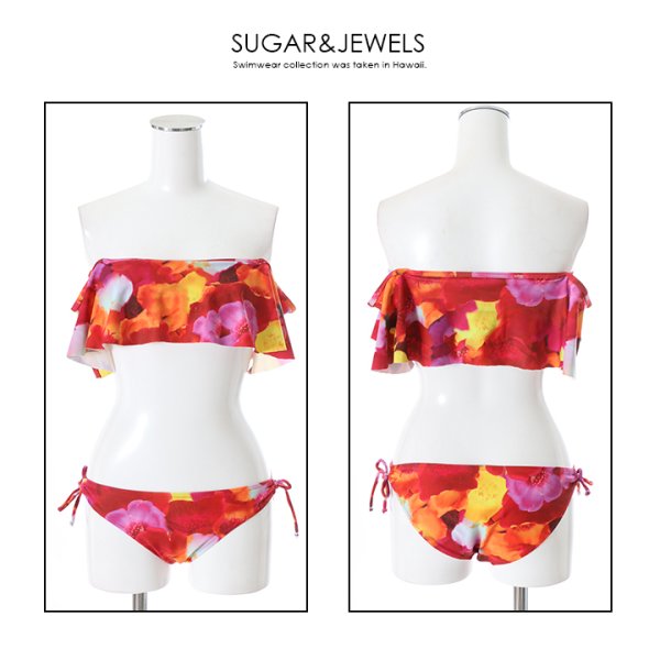 画像6: 【即日発送】【水着セール】【水着】リゾートフラワーオフショルビキニ　[YMT]
