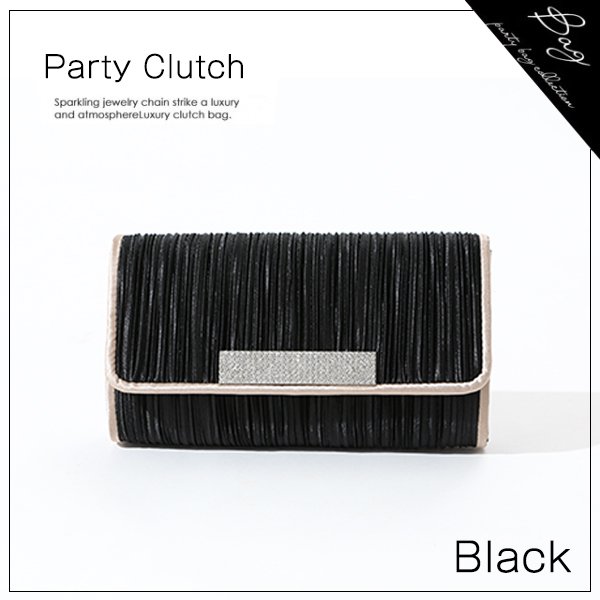 画像3: 【2カラー】上品でシンプルな2wayプリーツサテンクラッチバッグ♪[OF04]