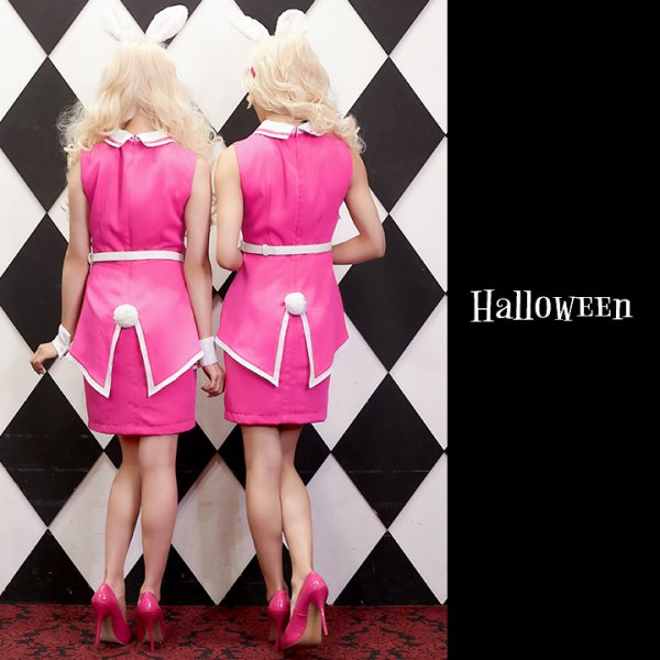 画像4: 【値下げ!】【即日発送】【ハロウィンコスプレ5点セット】ピンクドールバニー【S-XLサイズ/1カラー】( W001795/ SAMU20P)[OF01