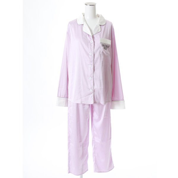 画像10: 【ルームウェア】シルクタッチサテンシャツパジャマ | ロングパンツタイプ[HC02]