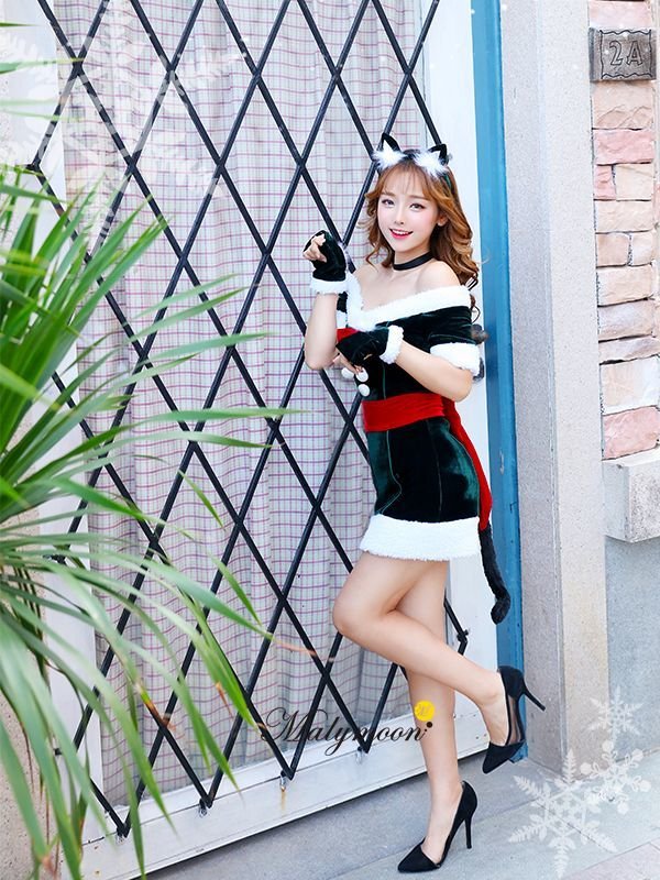 画像6: 【即日発送】【クリスマスコスプレ7点セット】【Malymoon/マリームーン】キャットサンタコスプレ【フリーサイズ/1カラー】[YMT]