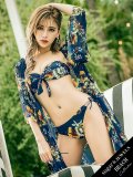 値下げ！【水着小物：カーディガン】ボタニカルフラワーシフォンカーディガン[YMT]