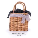 ラタン編み長方形カゴバッグ【YMT】