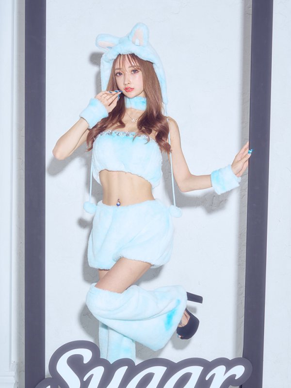 画像2: 【即日発送】【ハロウィン】パステルもこもこバニー【コスプレ7点セット】【フリーサイズ/6カラー】[HC03]