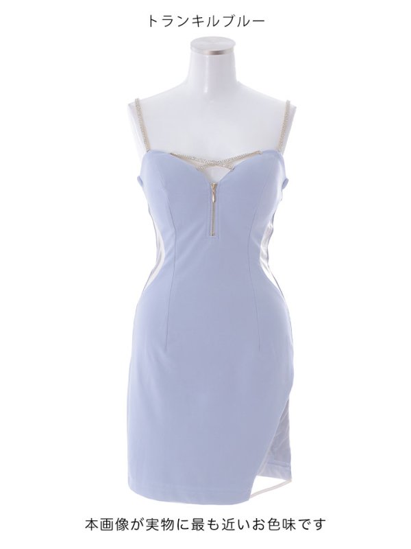画像26: ワンカラー/ジップアップ/キャミ/サイドシアー/谷間見せ/背中見せ/タイト/ミニドレス/キャバドレス 【S-Mサイズ/5カラー】[HC02-X] 【SB】dzw