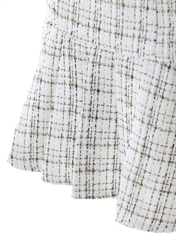 画像37: 【即日発送】ツイードプリーツドレス/ローライズ/ローウエスト/ノースリーブ/パール/谷間隠し/ミニドレス/キャバドレス【XS-XLサイズ/3カラー】[HC02-X] 【SB】dzj