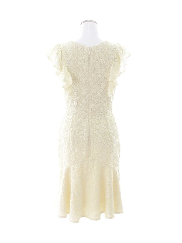 画像23: マーメイドワンピースドレス/花柄刺繍レース/フリル/谷間見せ/背中隠し/ミディアムドレス/キャバドレス【S-Lサイズ/4カラー】[OF01-X]【SB】dzw