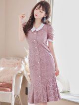 SALE!総レースマーメイドワンピースドレス/パール/胸元隠し/背中隠し/ミディアムドレス/マーメイド/キャバドレス【S-Lサイズ/2カラー】[OF04-X] 【SB】dzw