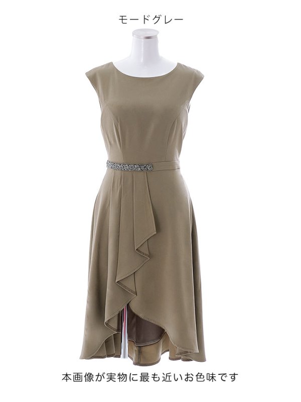 画像21: SALE!【Glera/グレイラ】ノースリーブワンピースドレス/アシメスカート/ビジュー/胸元隠し/背中隠し/ミディアムドレス/キャバドレス【M-XLサイズ/2カラー】[HC02]【SB】dzw