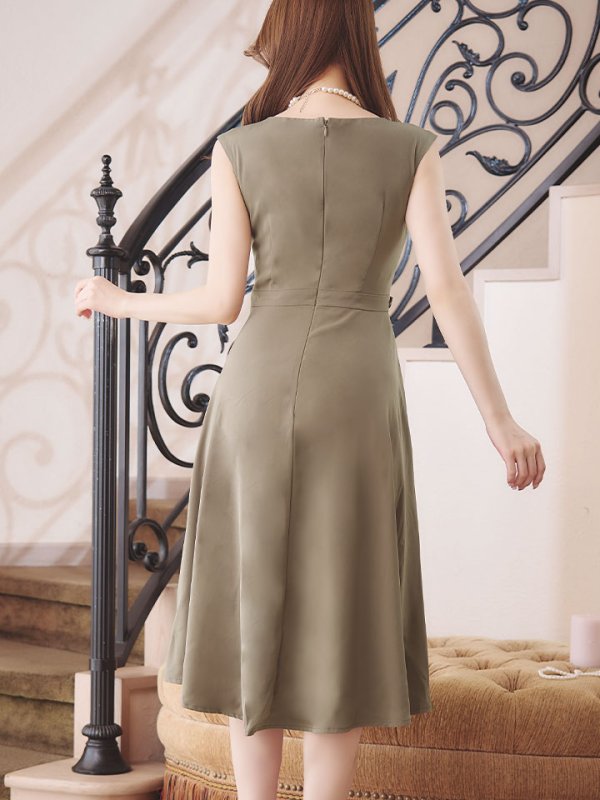 画像19: SALE!【Glera/グレイラ】ノースリーブワンピースドレス/アシメスカート/ビジュー/胸元隠し/背中隠し/ミディアムドレス/キャバドレス【M-XLサイズ/2カラー】[HC02]【SB】dzw