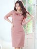 画像5: SALE!【Glera/グレイラ】タックプリーツワンピース/ワンカラー/タイト/ロングスリーブ/レース/シアー/谷間隠し/ミディアムドレス/キャバドレス 【M-XLサイズ/2カラー】[OF04] 【SB】dzk