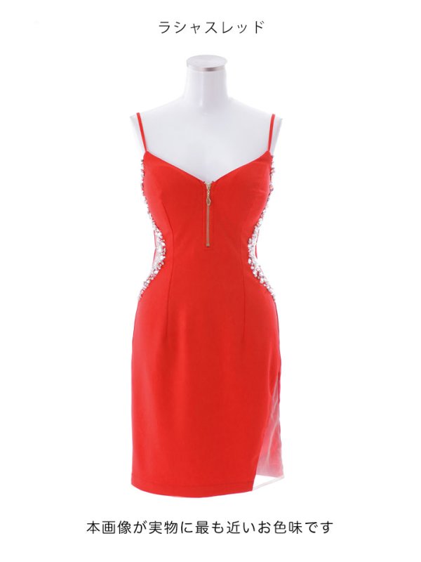 画像37: キャミサイドビジュードレス/サイド透け/谷間見せ/ミニドレス/キャバドレス【XS-Mサイズ/5カラー】[OF01-U] 【SB】dzw