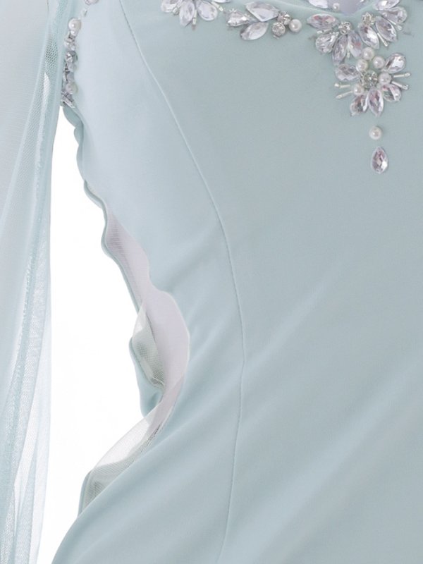 画像42: ビジューチュールスリーブドレス/谷間見せ/背中隠し/タイト/ミニドレス/キャバドレス【S-Lサイズ/5カラー】[OF01-U] 【SB】dzw