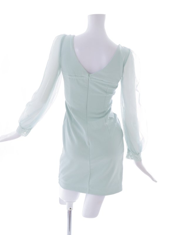 画像39: ビジューチュールスリーブドレス/谷間見せ/背中隠し/タイト/ミニドレス/キャバドレス【S-Lサイズ/5カラー】[OF01-U] 【SB】dzw