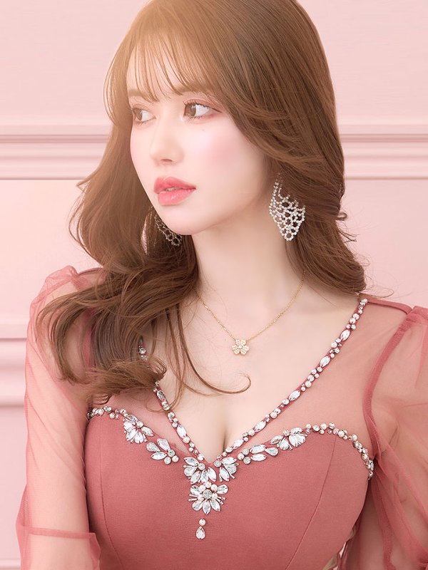 画像16: ビジューチュールスリーブドレス/谷間見せ/背中隠し/タイト/ミニドレス/キャバドレス【S-Lサイズ/5カラー】[OF01-U] 【SB】dzw